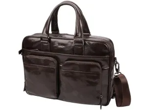 Adpel Amalfi Italian Leather Computer Bag | Brown