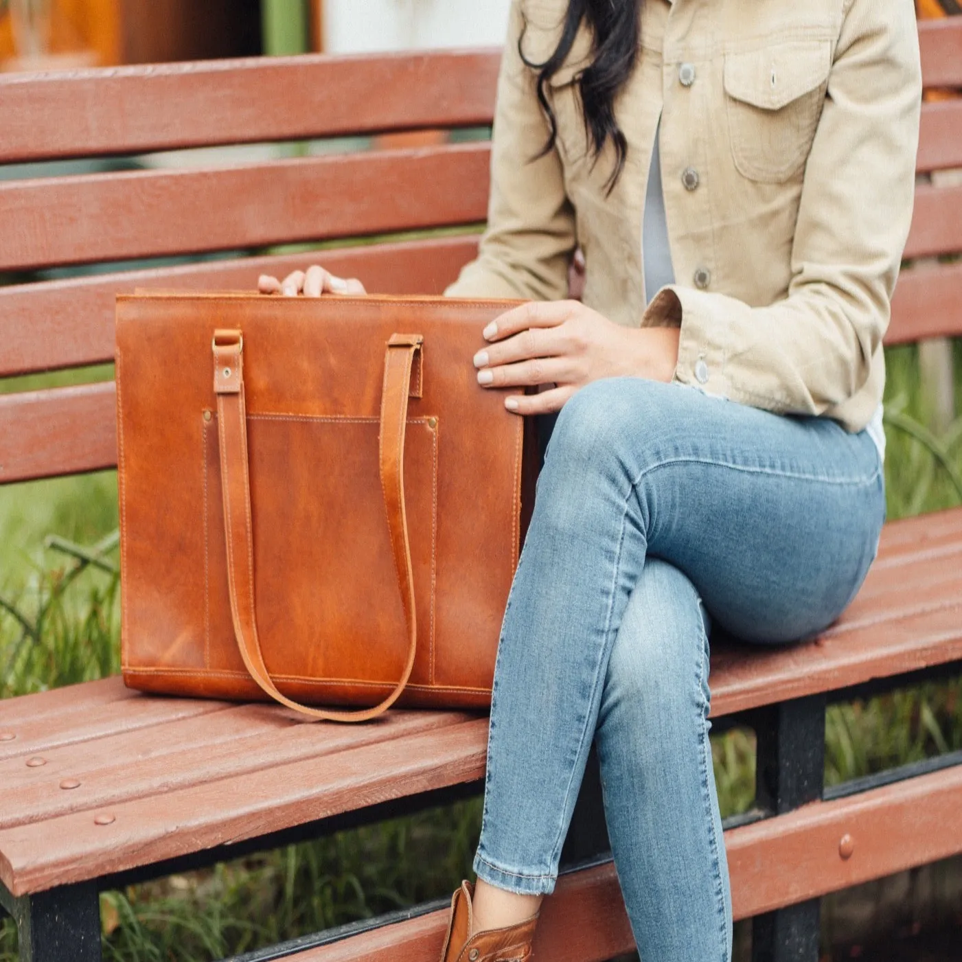 Andean Laptop Bag in Cognac