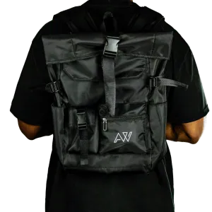 AW Men's Buckle Backpack in Black Nylon