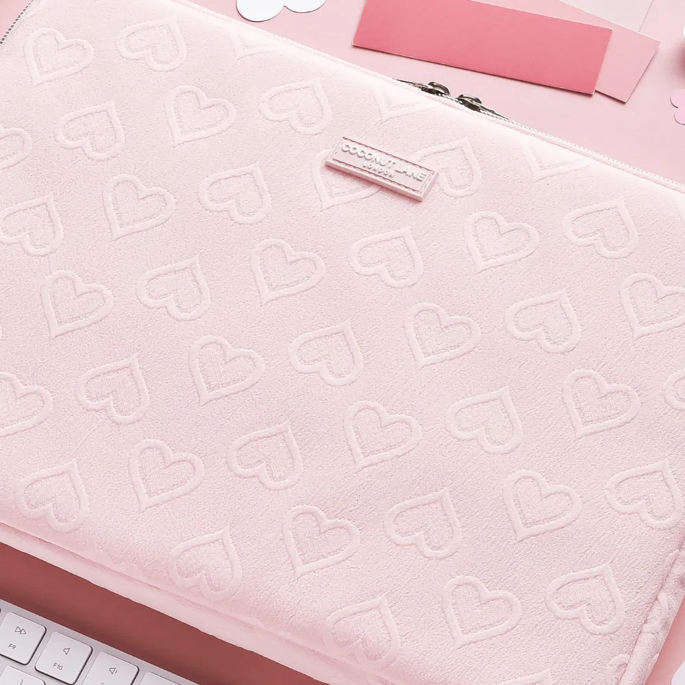 Baby Pink Heart Laptop Sleeve