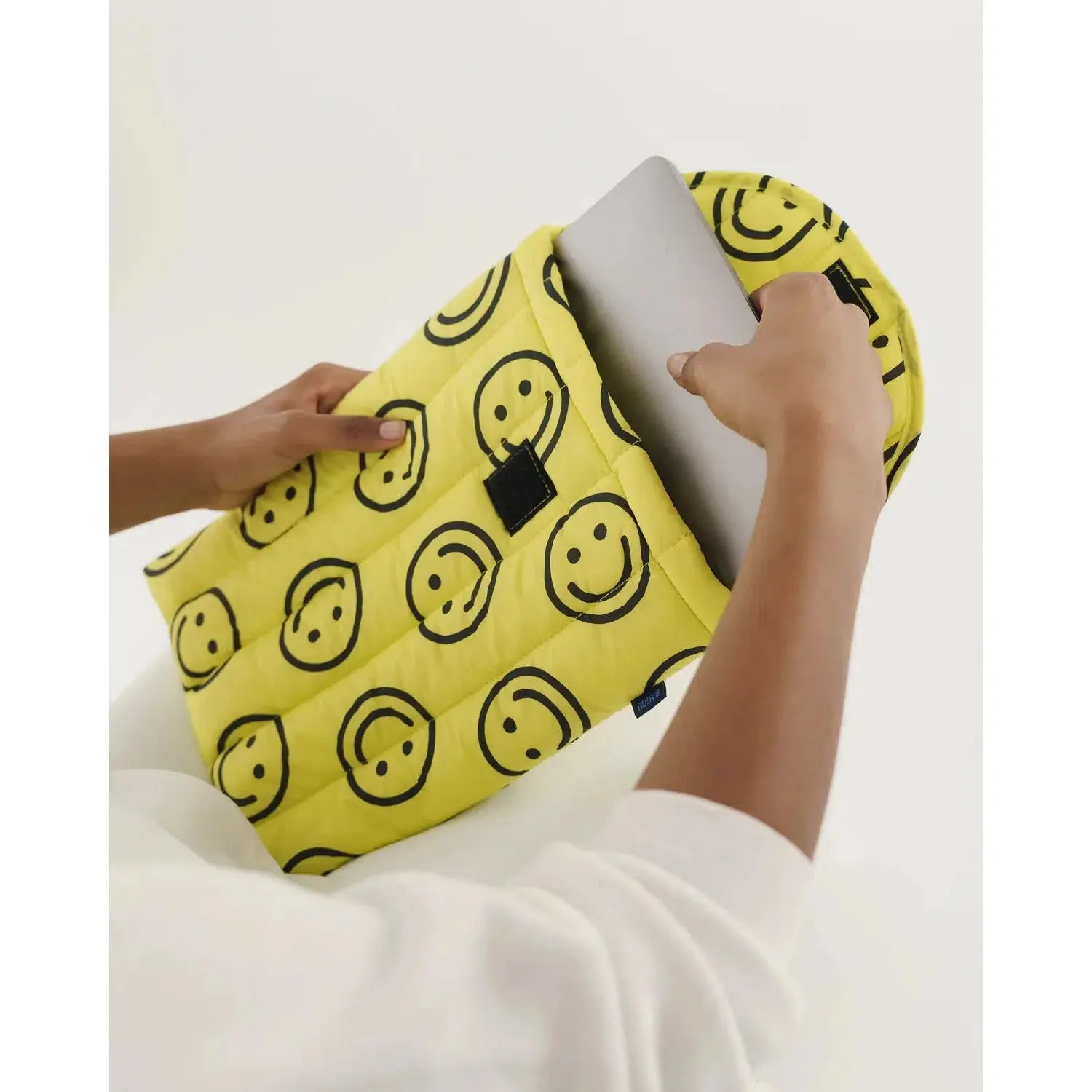 Baggu - Puffy laptop sleeve 13in / 14in - Yellow Happy