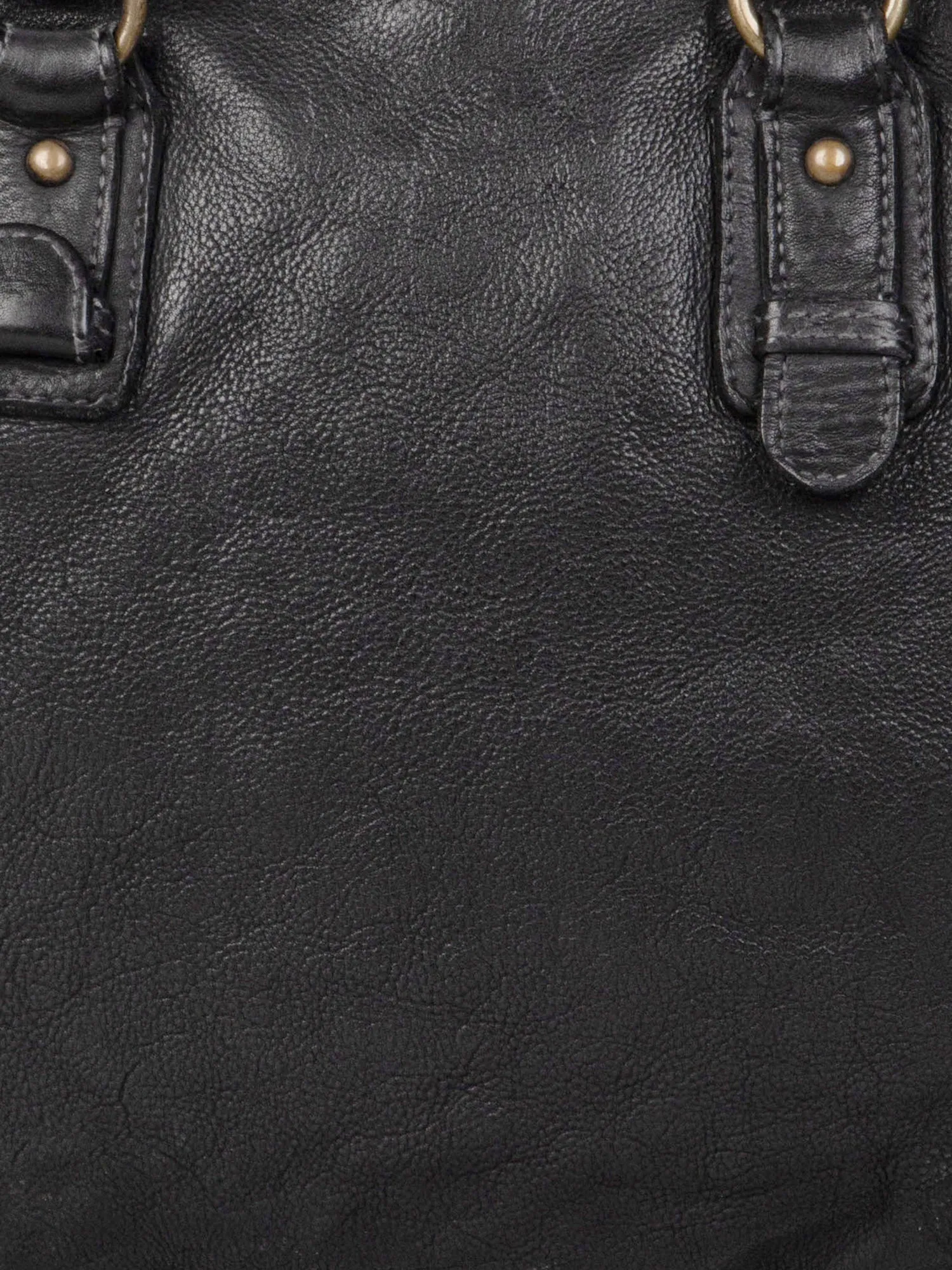 Black Leather Plain Design Laptop Bag