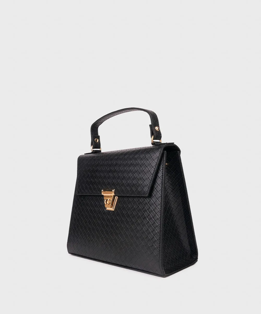 Black Top Handle Bag