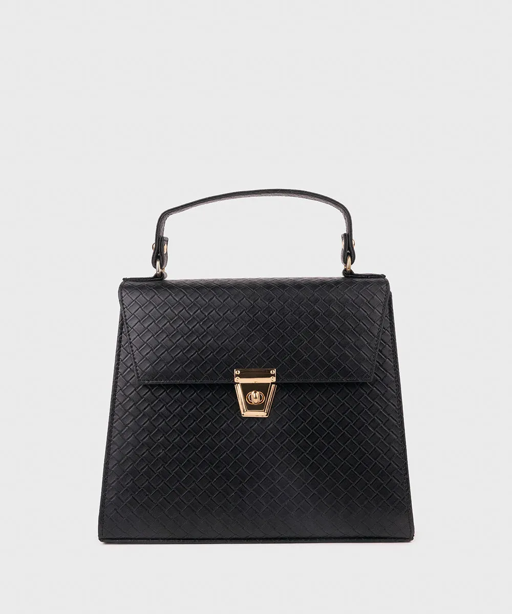 Black Top Handle Bag