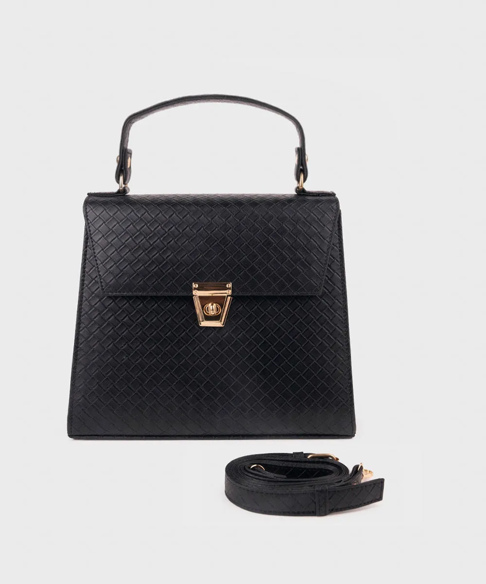 Black Top Handle Bag