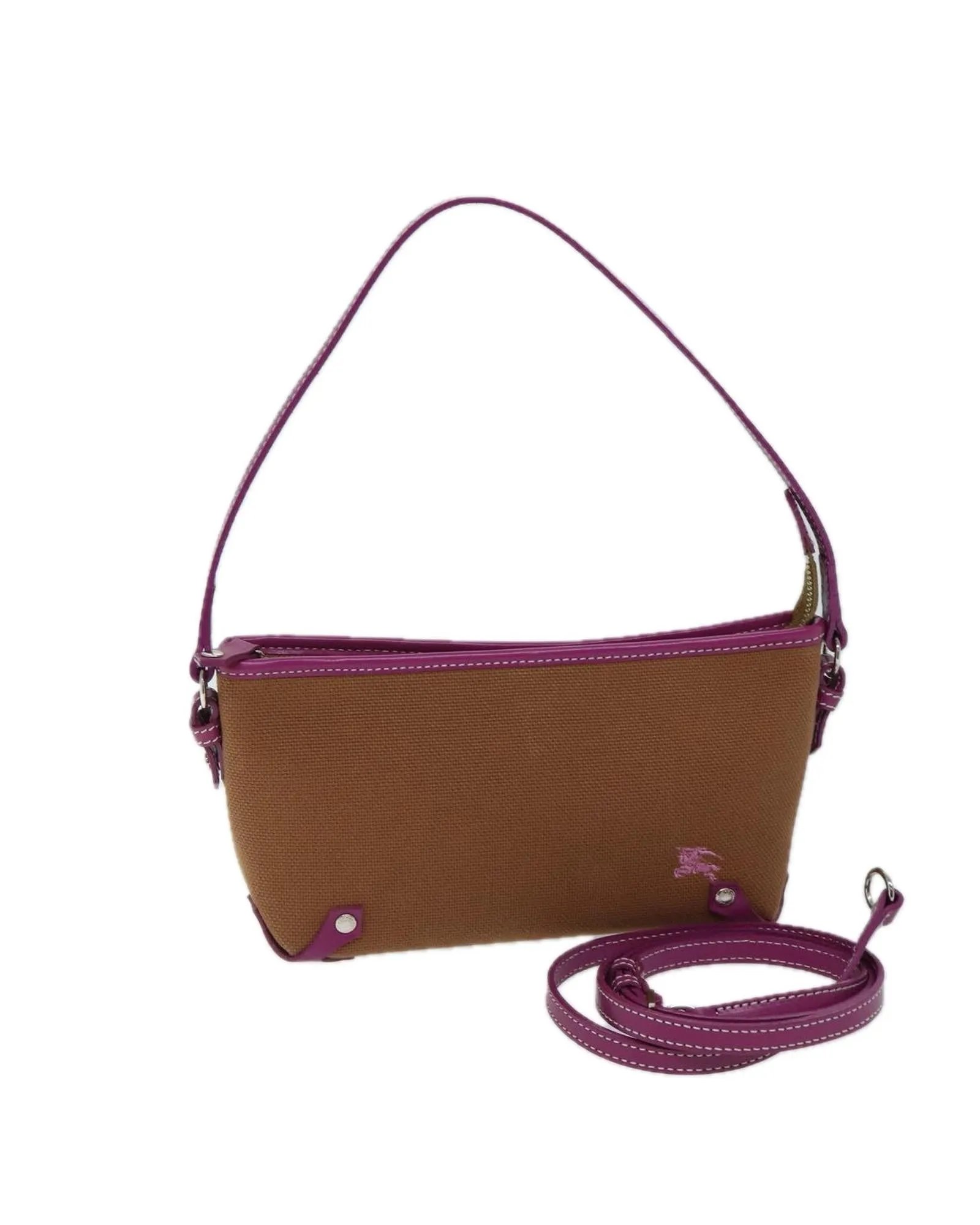 Canvas Brown Shoulder Bag with 2-way Accessory