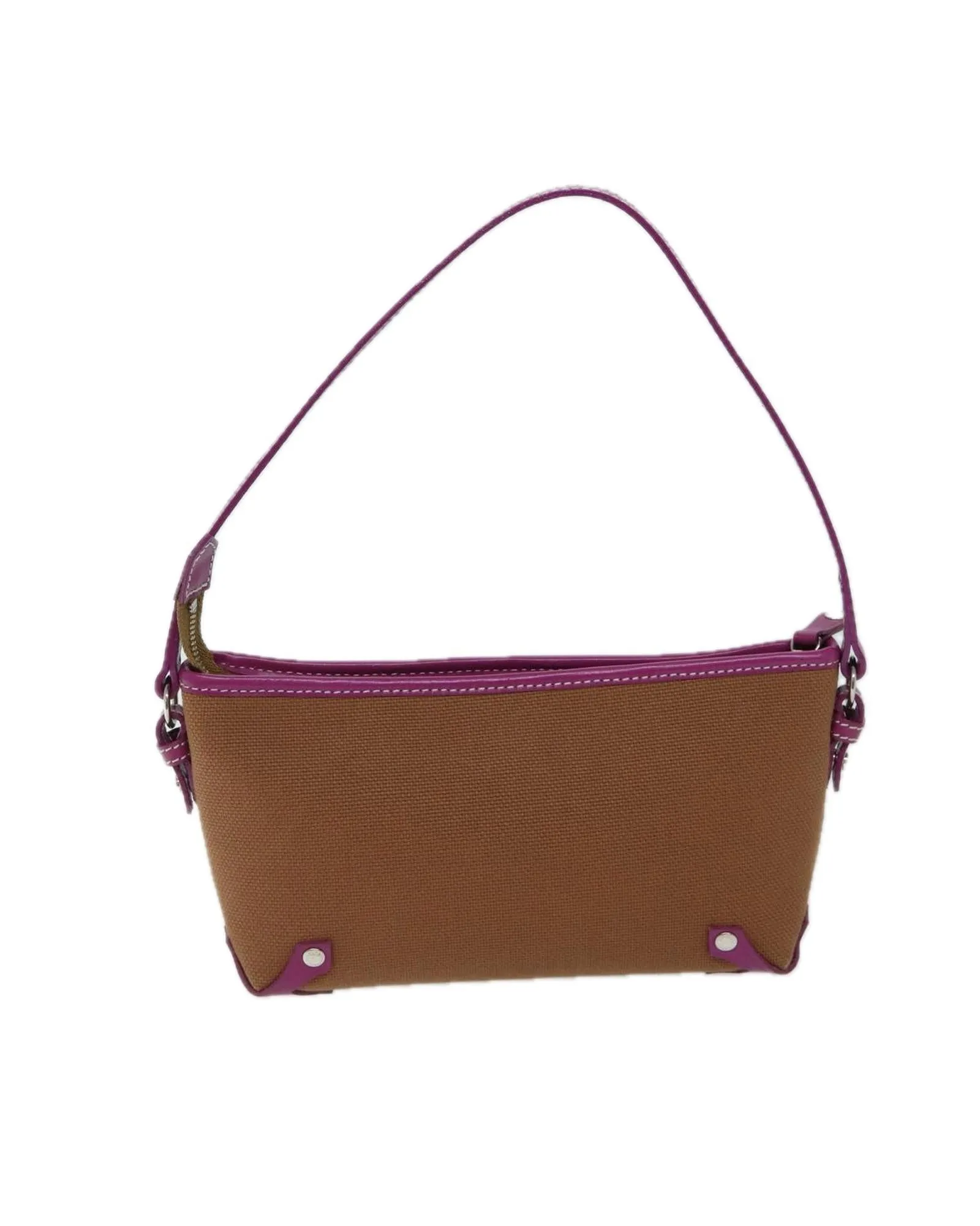 Canvas Brown Shoulder Bag with 2-way Accessory