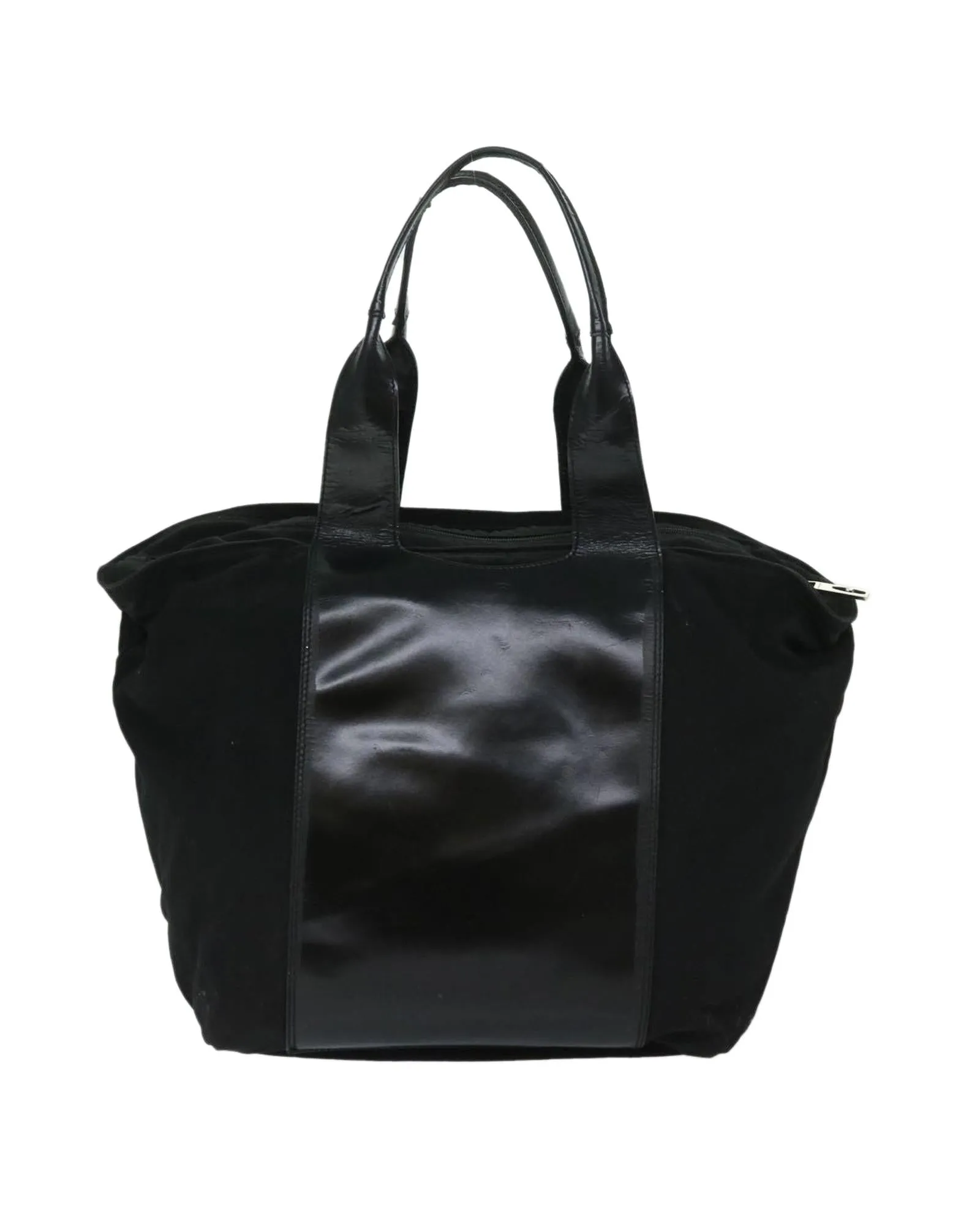 Canvas Shoulder Bag with Accessory - Italian-made Black