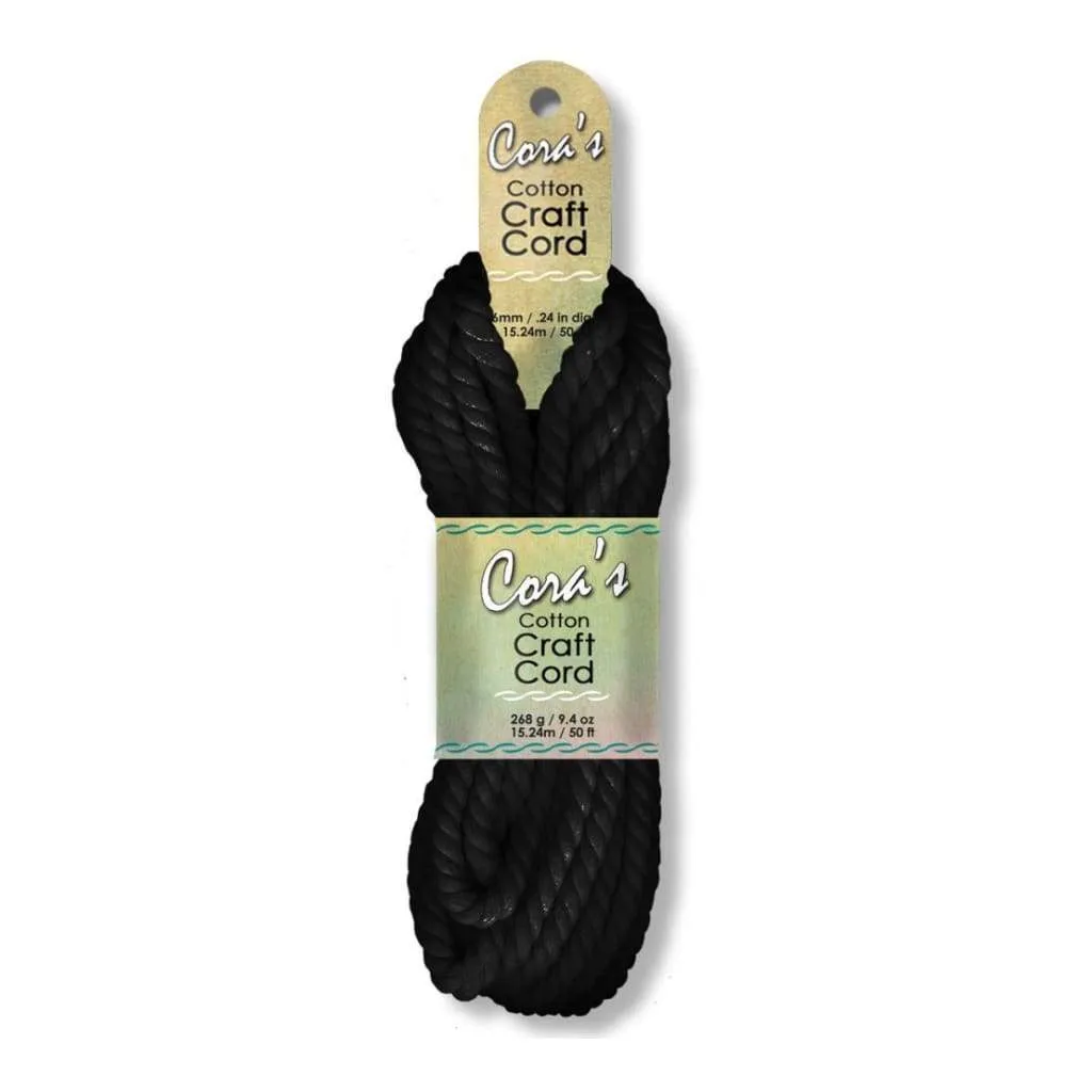 Cotton Craft Cord 6mmX50' - Black