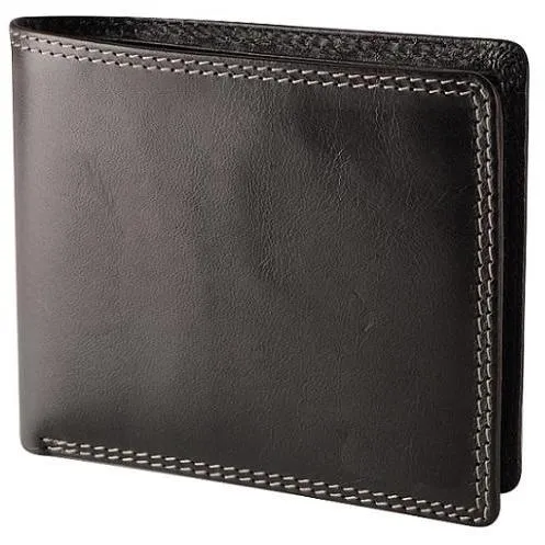 Dakota Leather Wallet with 8 Card Slots | Black