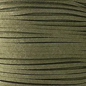 Dark Olive Faux Suede Leather Cord per metre