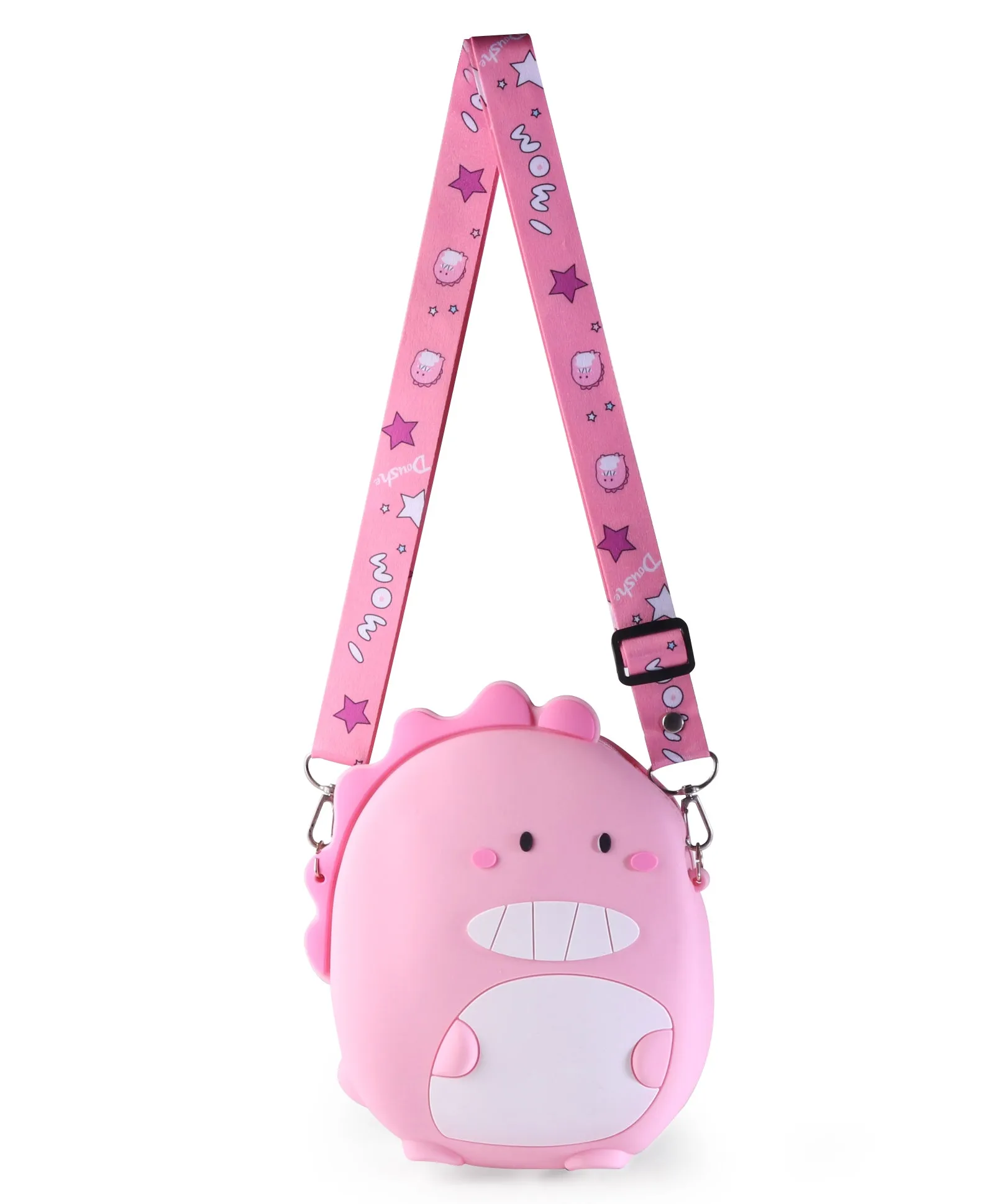 DINO SILICON SLING BAG - PINK