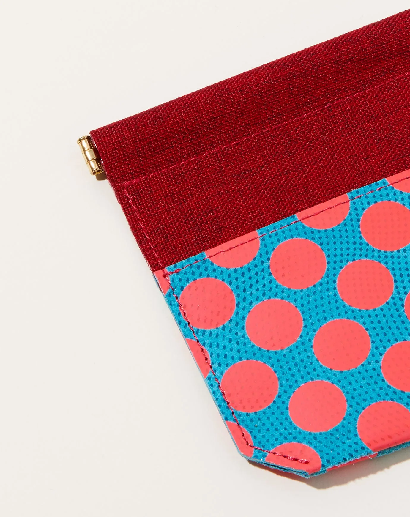 Ecology Leather Mini Pouch in Neon Red