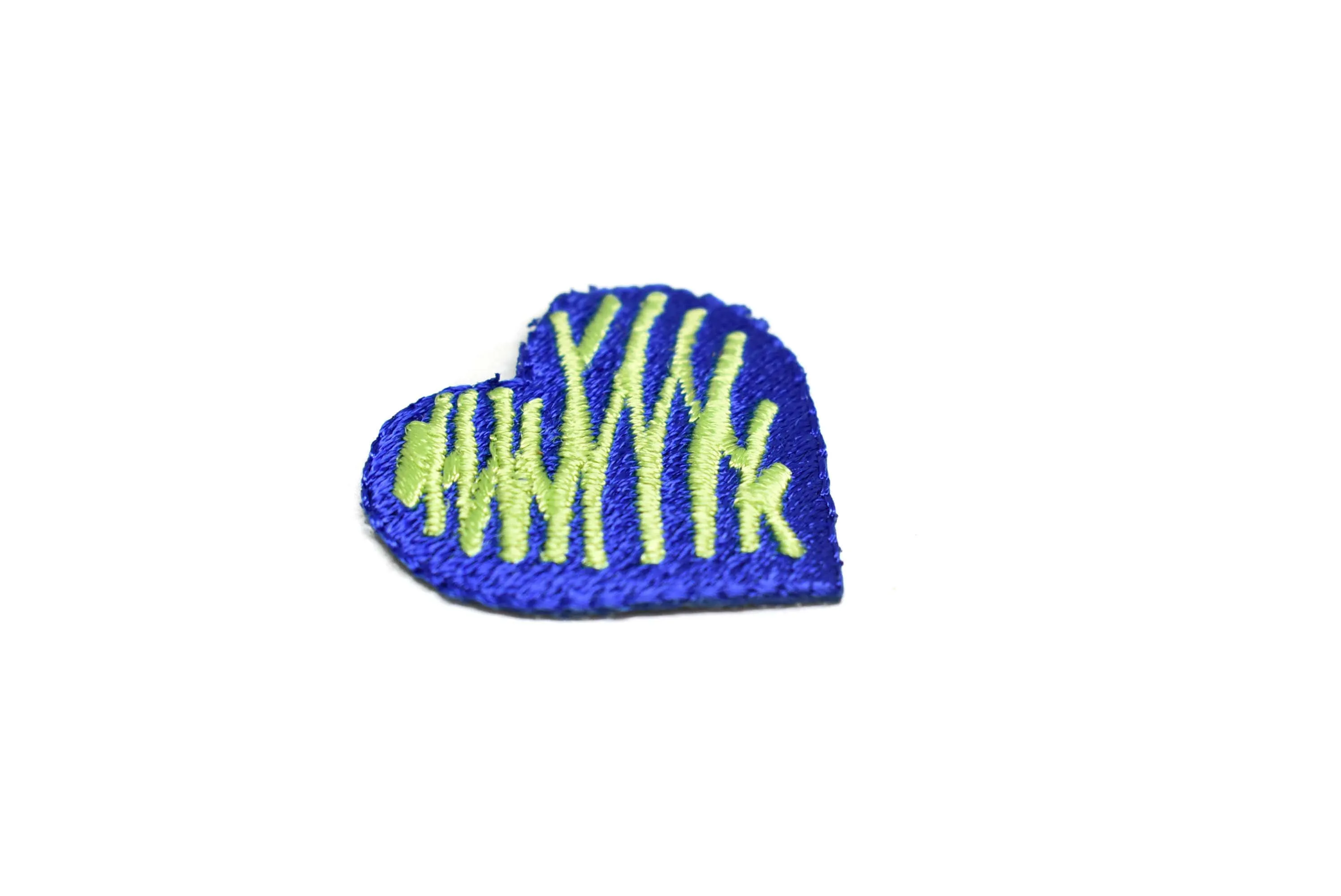 Electric Blue Heart Iron-On Patch