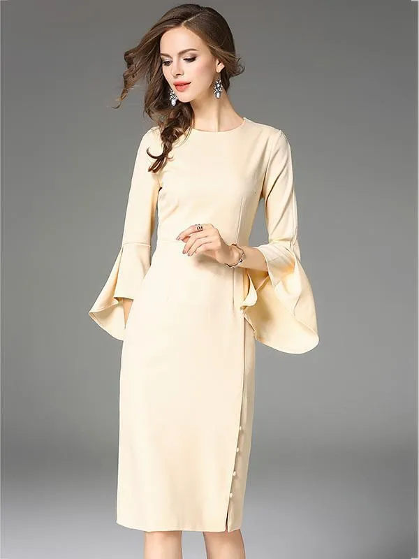 Elegant Flared Sleeves Evening Dress