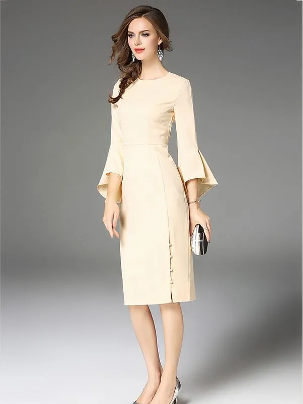 Elegant Flared Sleeves Evening Dress