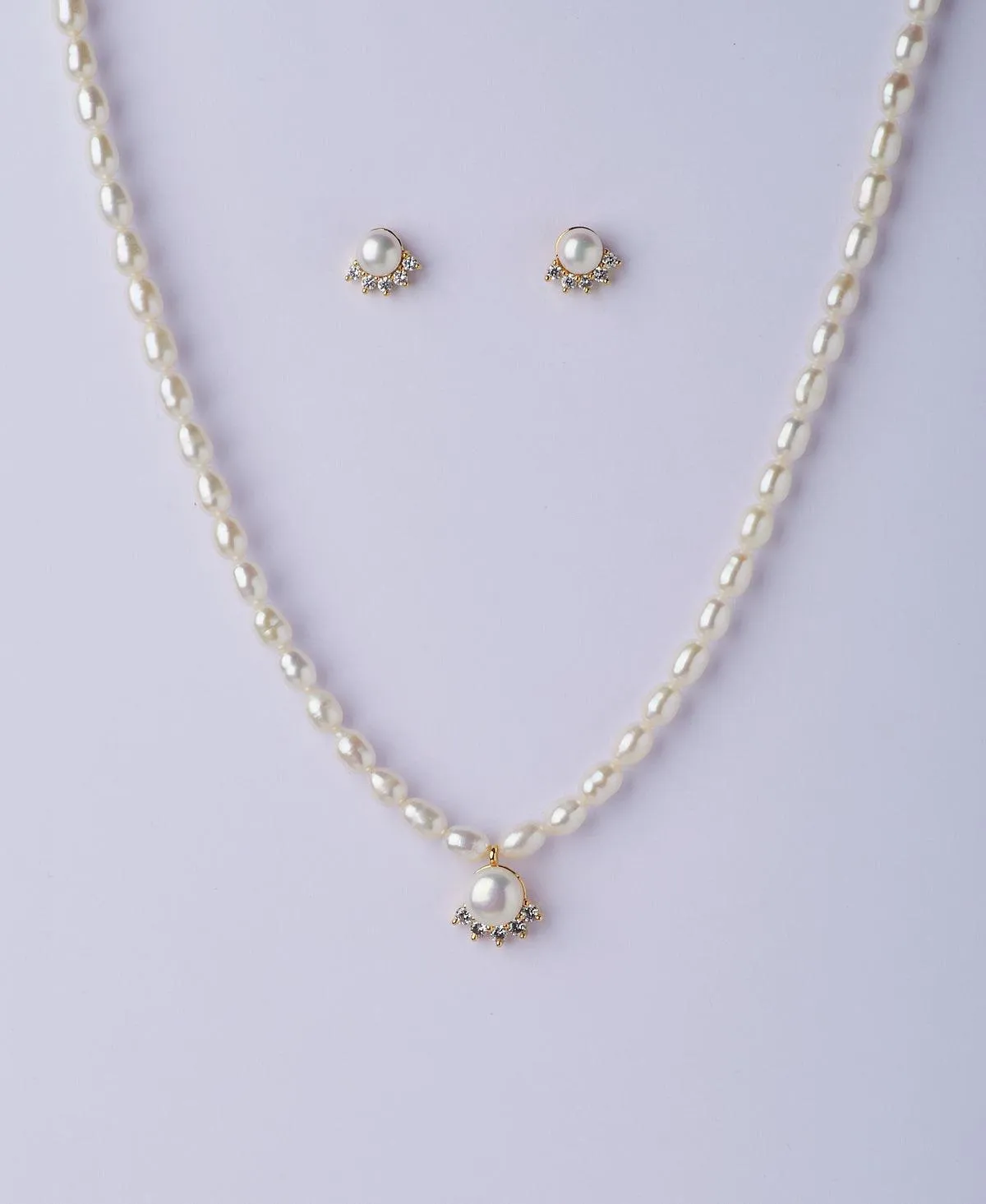 Elegant Real Pearl Necklace Set