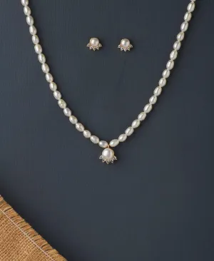 Elegant Real Pearl Necklace Set