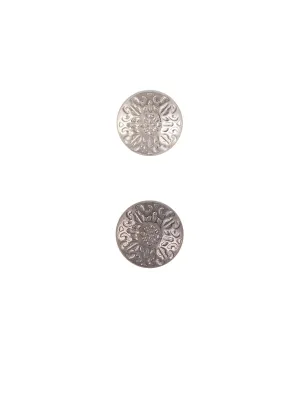 Engraved Design Round Shape Shank Metal Button