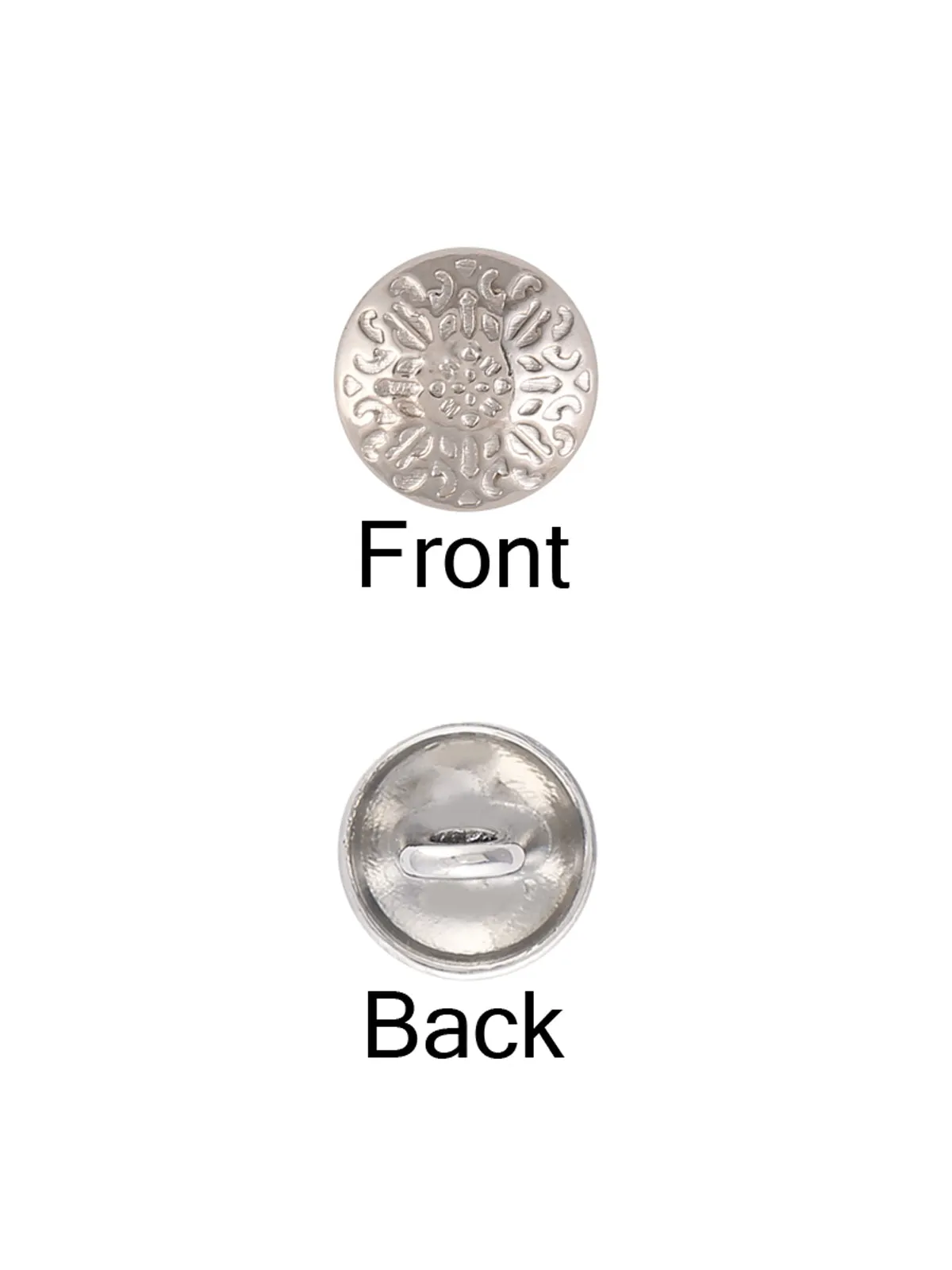 Engraved Design Round Shape Shank Metal Button