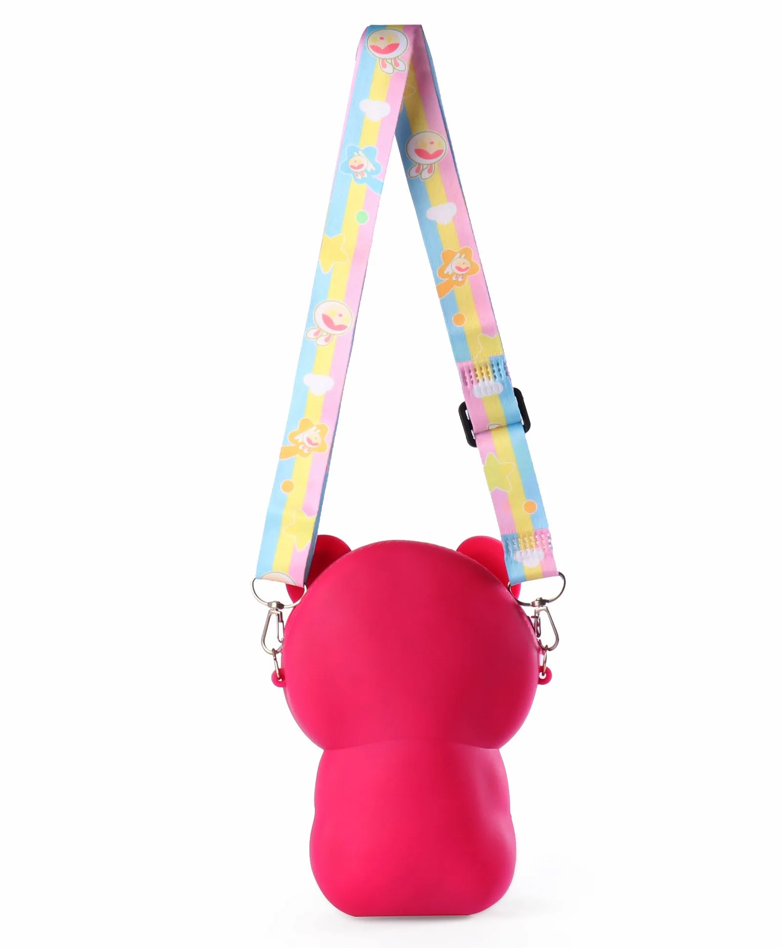 FUNNY BEAR SILICON SLING BAG - DARK PINK