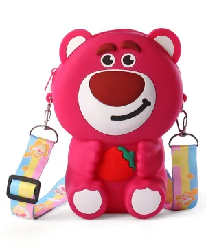 FUNNY BEAR SILICON SLING BAG - DARK PINK