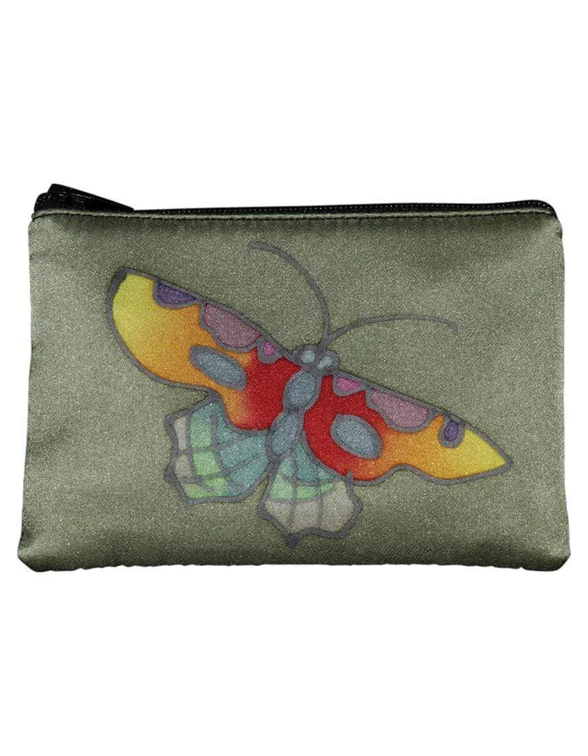 Hand-Painted Silk Change Purse - Butterfly