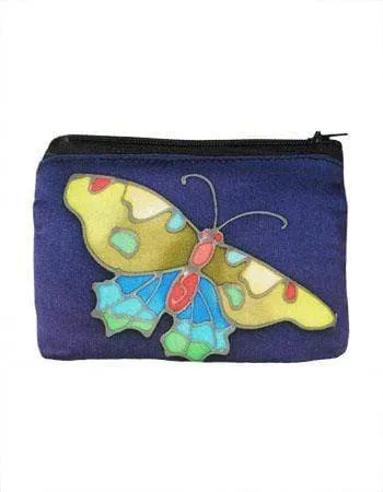 Hand-Painted Silk Change Purse - Butterfly