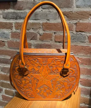 Hand Tooled 'Lone Star' Leather Handbag by Stephen Vaughn Leatherworks