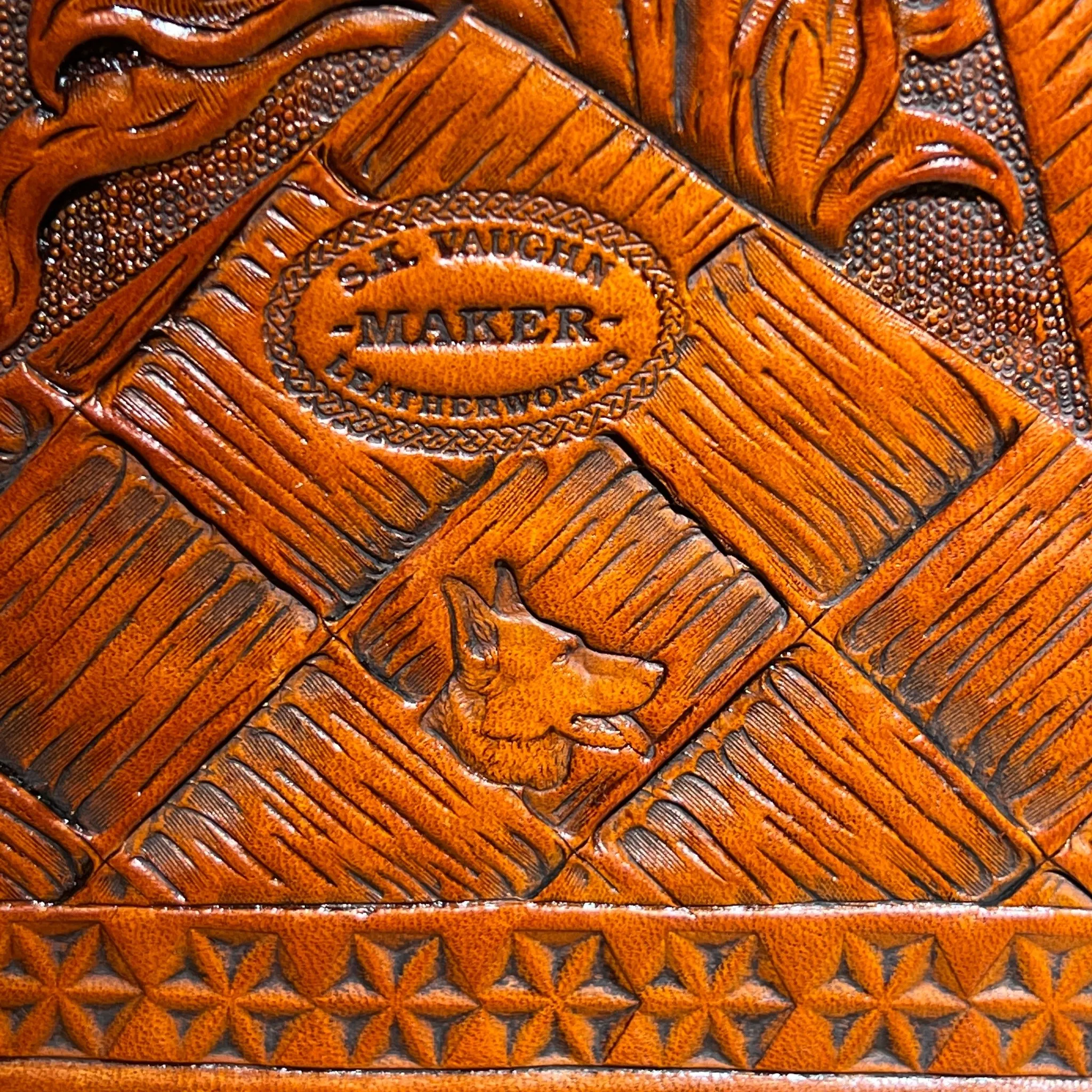 Hand Tooled 'Lone Star' Leather Handbag by Stephen Vaughn Leatherworks