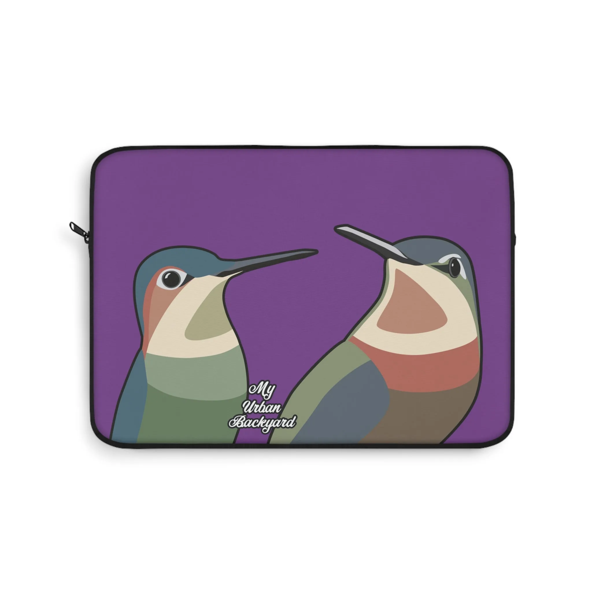 Hummingbirds on Wildflower Purple, Laptop Carrying Case, Top Loading Sleeve for School or Work