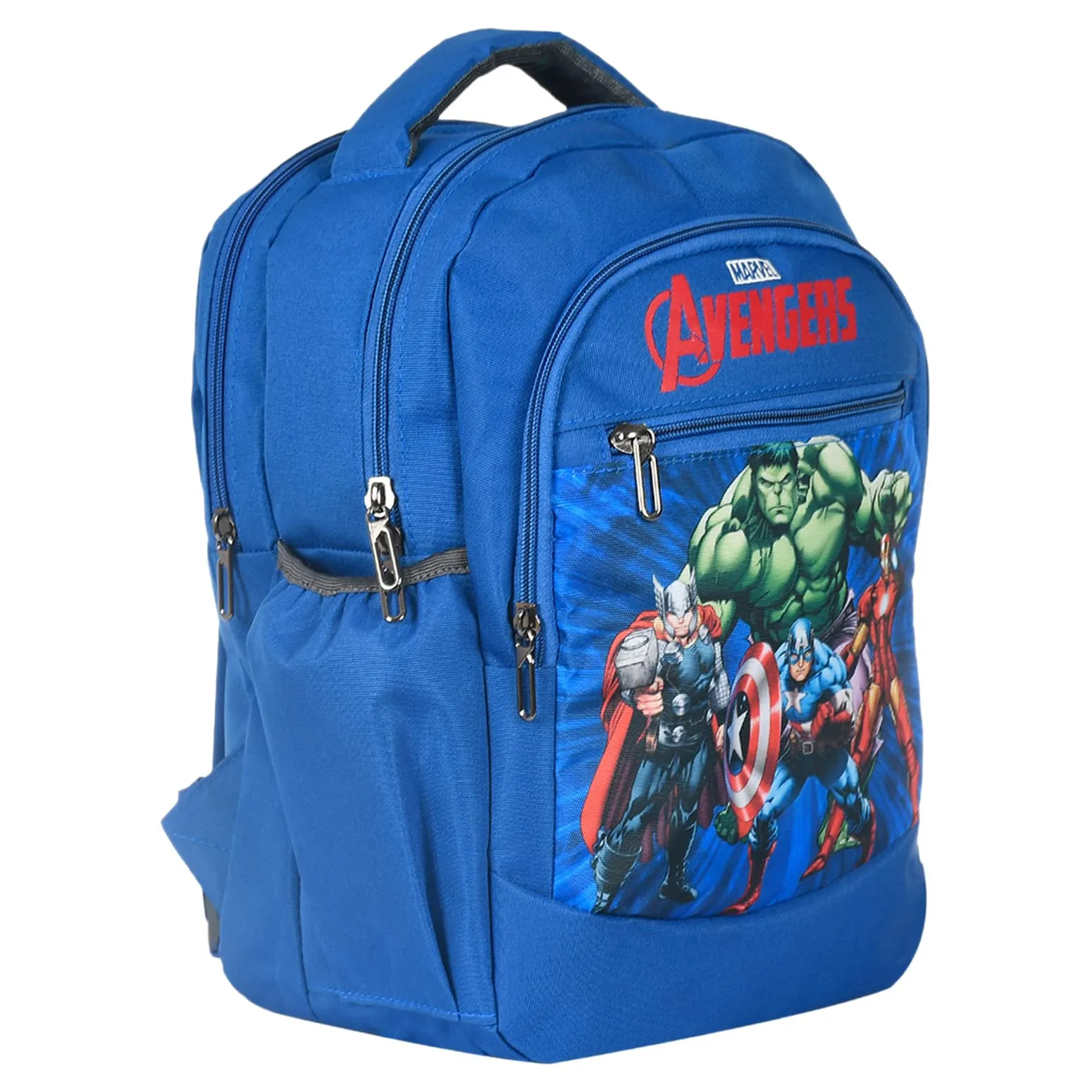 Kuber Industries Marvel-Avengers School Bag | Kids School Bags | Student Bookbag | Spacious School Bag | School Bag for Girls & Boys | School Backpack for Kids | 4 Compartments School Bag | Blue