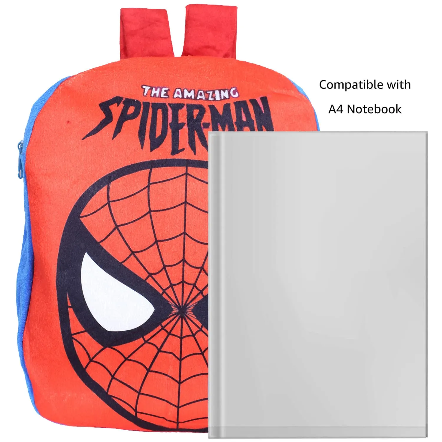 Kuber Industries Marvel The Amazing Spider-man School Bag | Velvet Kids School Bags | Student Bookbag | School Bag for Girls & Boys | School Backpack for Kids | 2 Compartments | Red