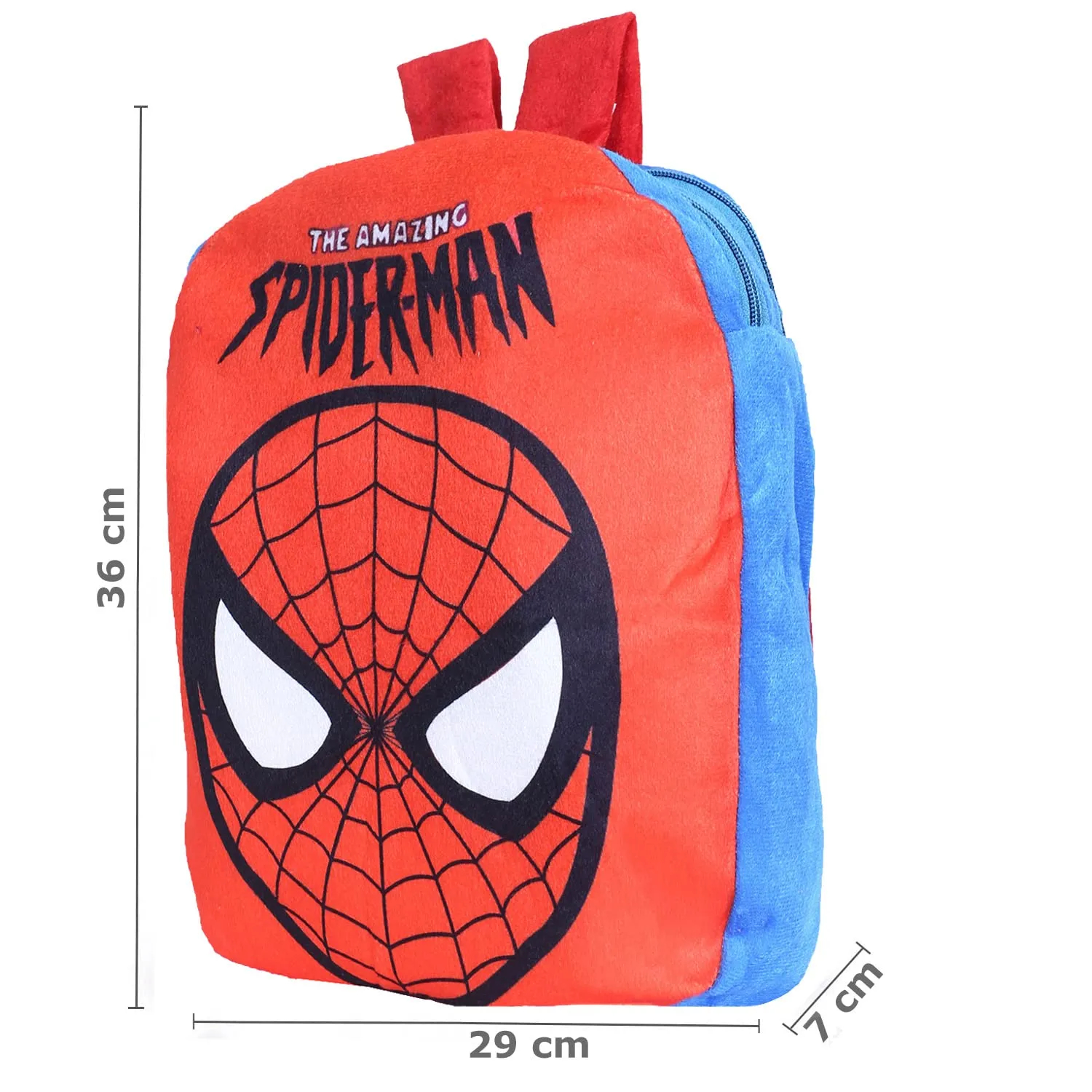 Kuber Industries Marvel The Amazing Spider-man School Bag | Velvet Kids School Bags | Student Bookbag | School Bag for Girls & Boys | School Backpack for Kids | 2 Compartments | Red