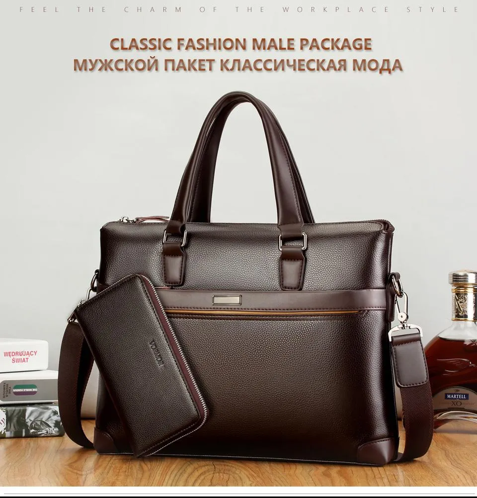 Luxury Leather Business Briefcase & Wallet - 3 Colors