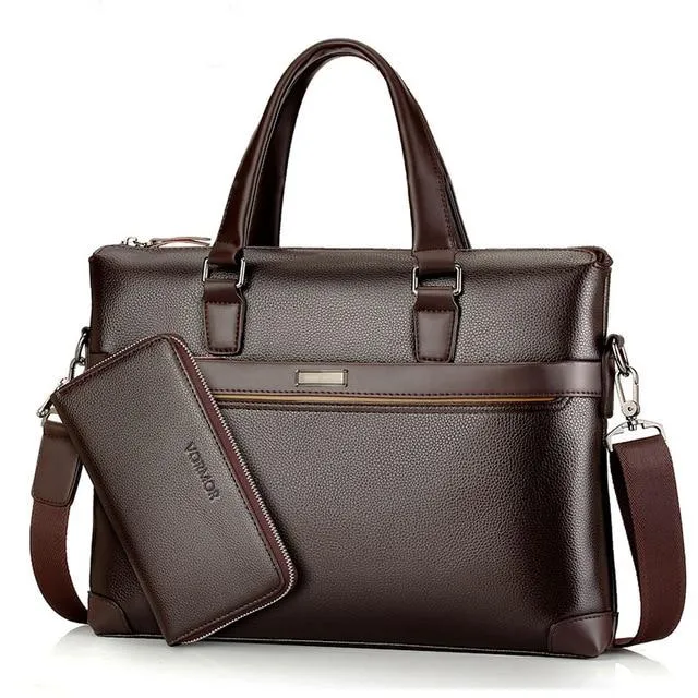 Luxury Leather Business Briefcase & Wallet - 3 Colors