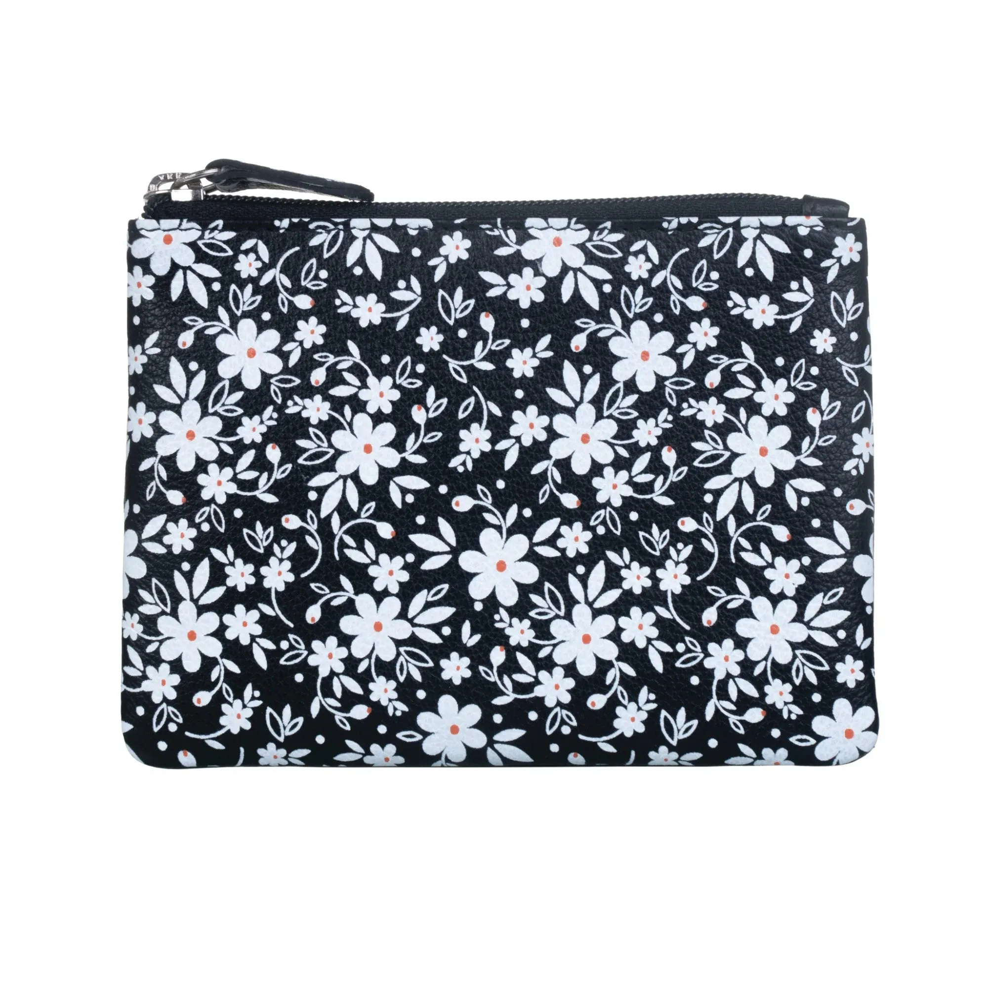 Mala Leather Black Maisie Flower Print Coin Purse