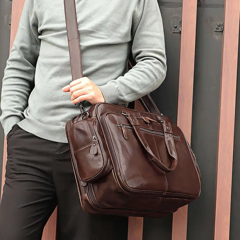 Men's Leather Laptop Bag - Stylish & Functional