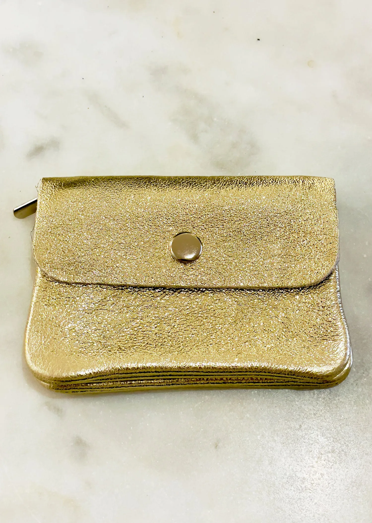 Metallic Small Leather Purse