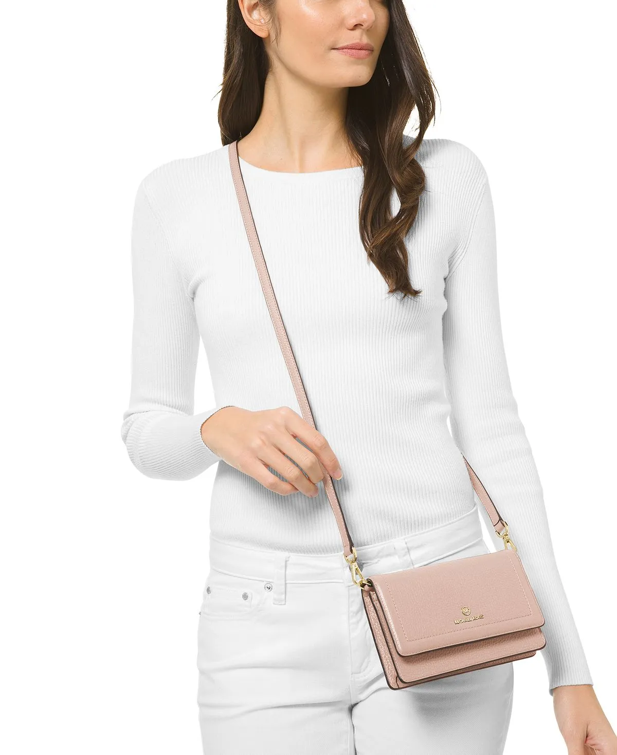 Michael Kors Jet Set Charm Small Phone Crossbody Bag, Light Pink