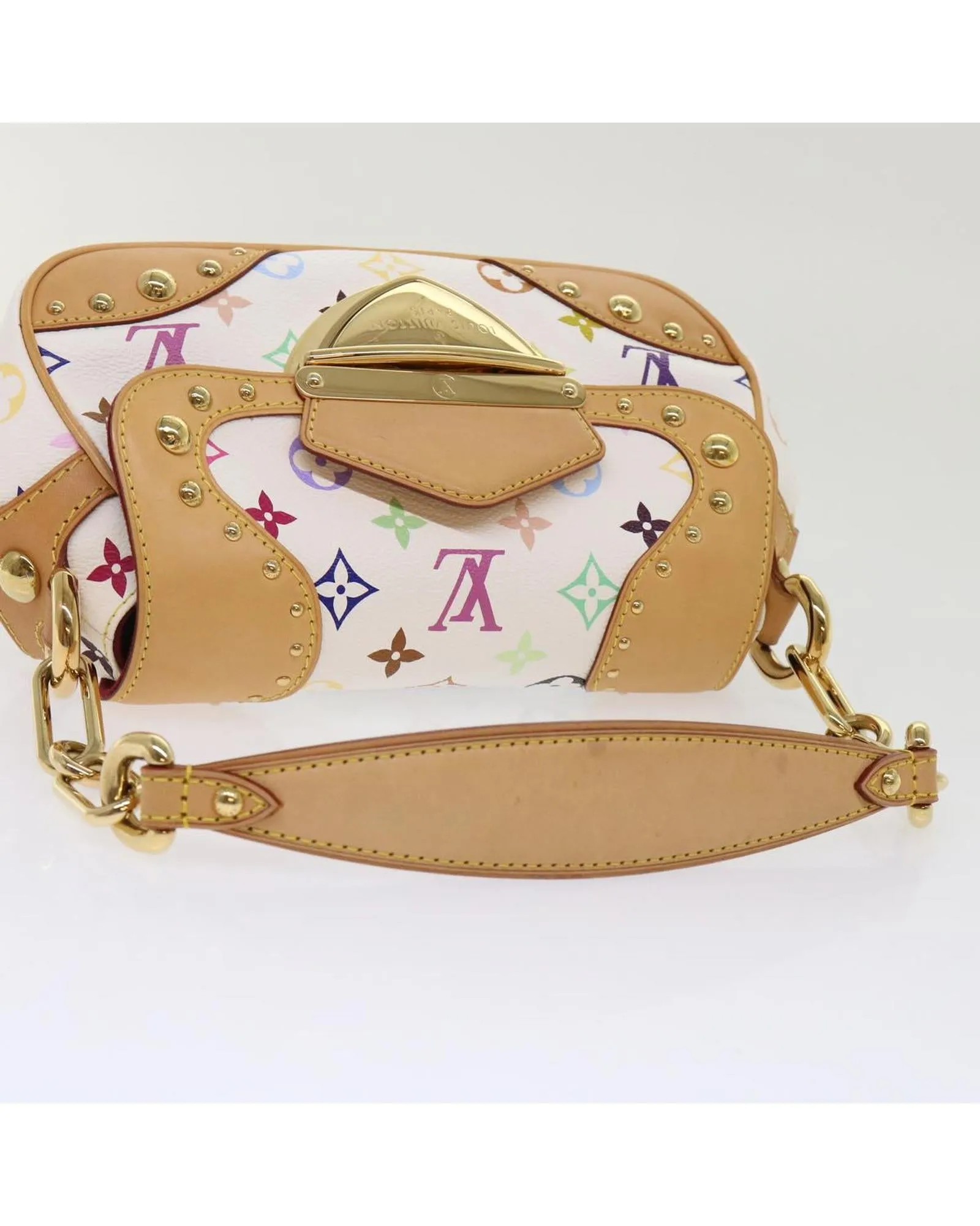 Multicolor Monogram Shoulder Bag with Chain Strap