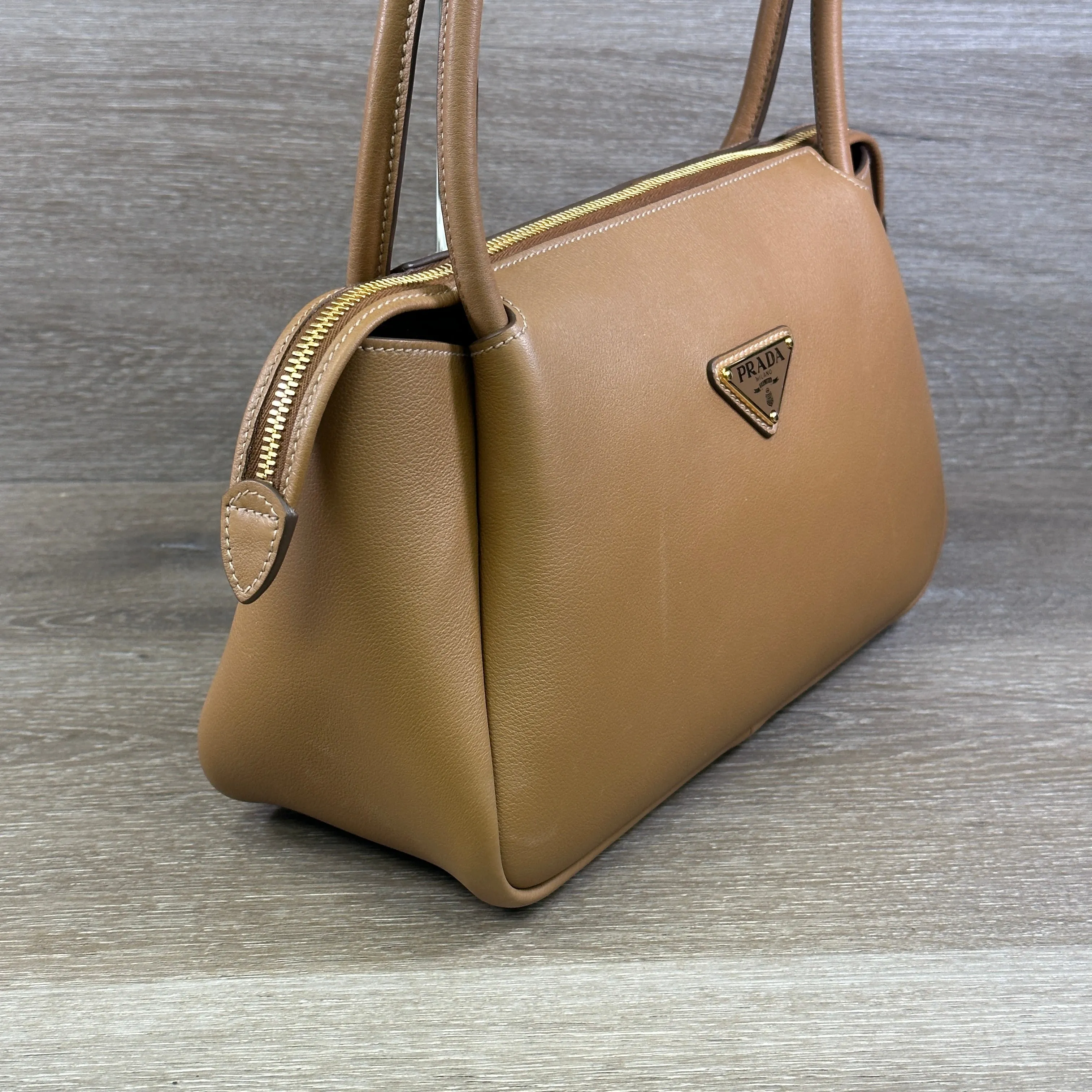 Prada Medium Leather Handbag - Brown