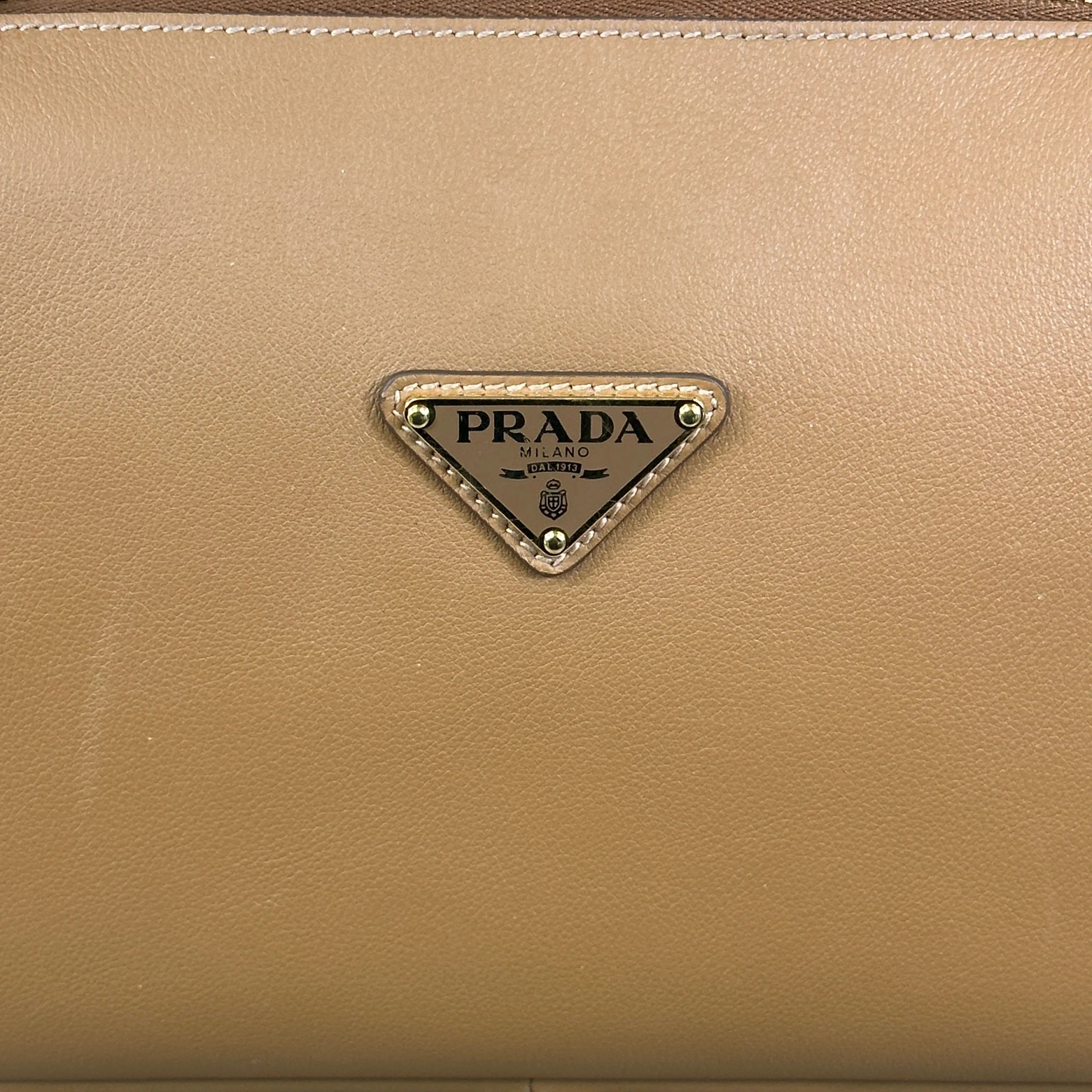 Prada Medium Leather Handbag - Brown