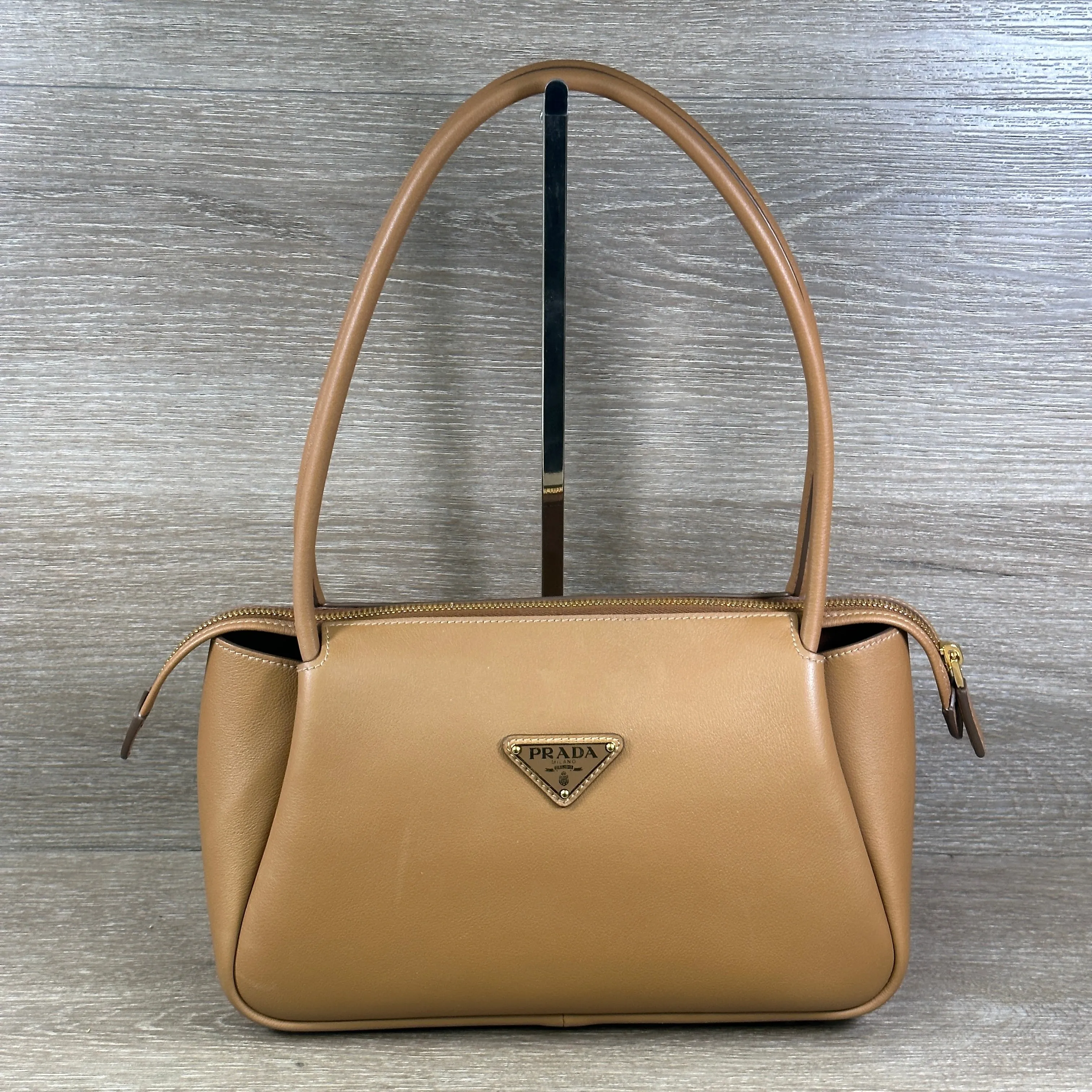 Prada Medium Leather Handbag - Brown