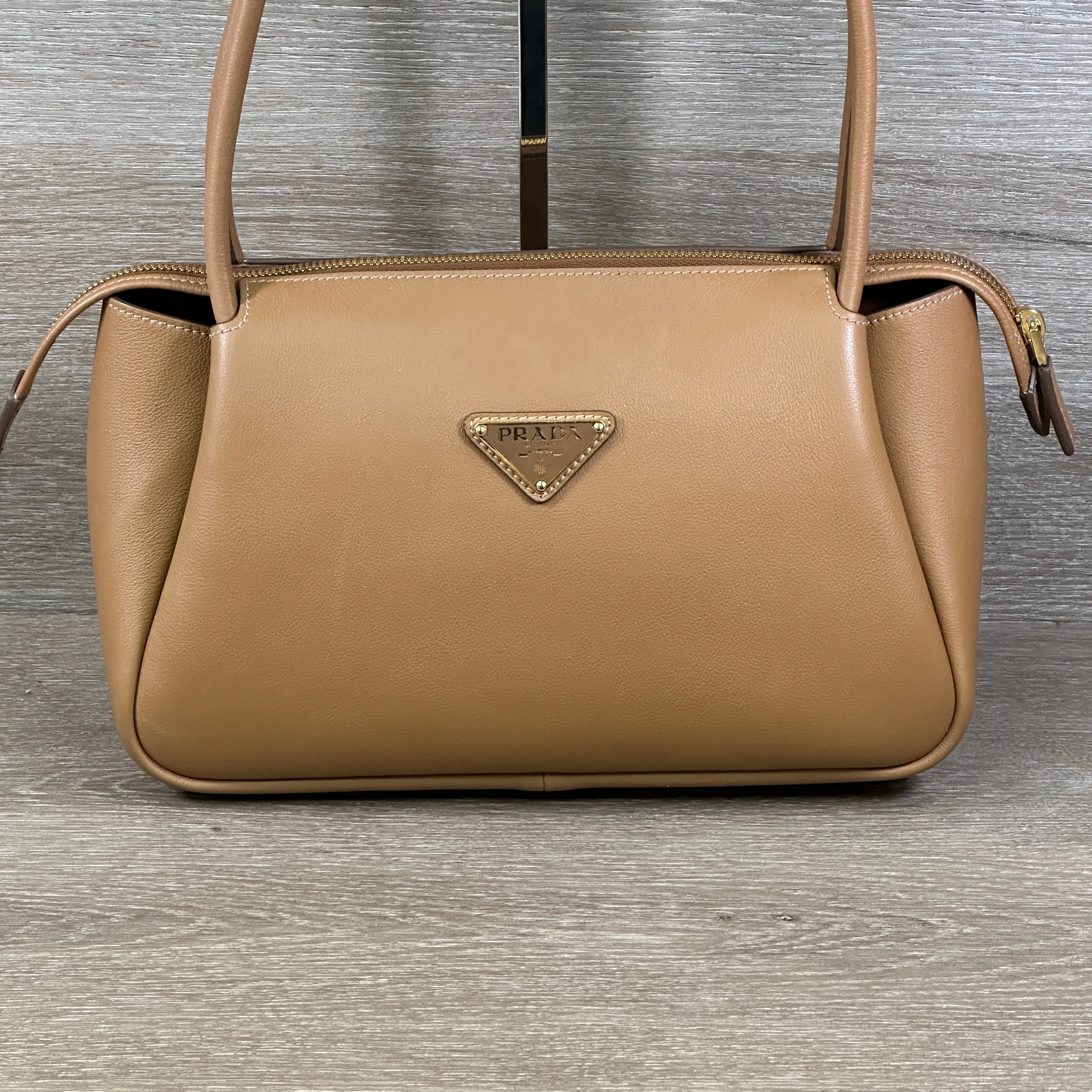 Prada Medium Leather Handbag - Brown