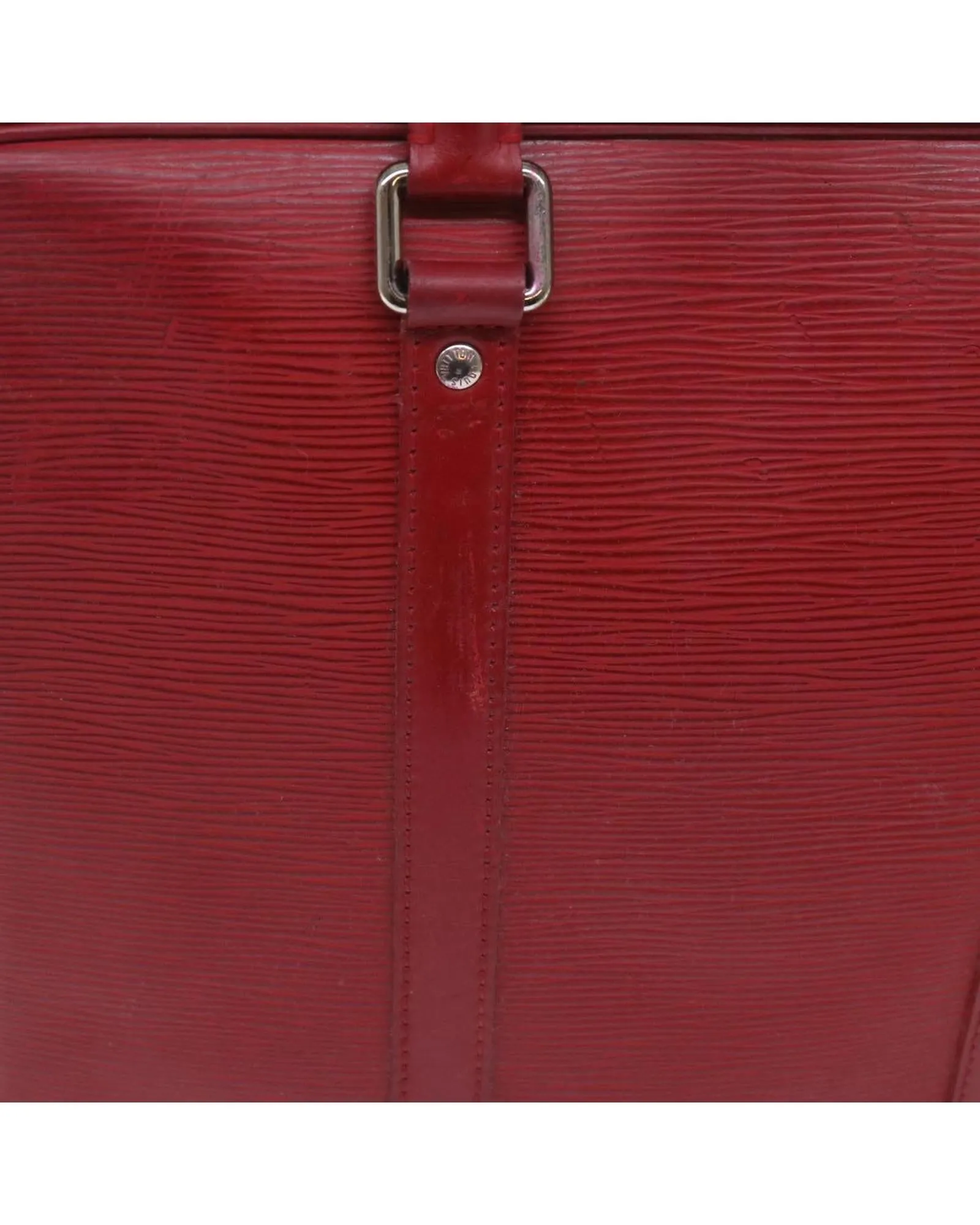 Red Epi Leather Business Bag with Iconic Vivienne Charm