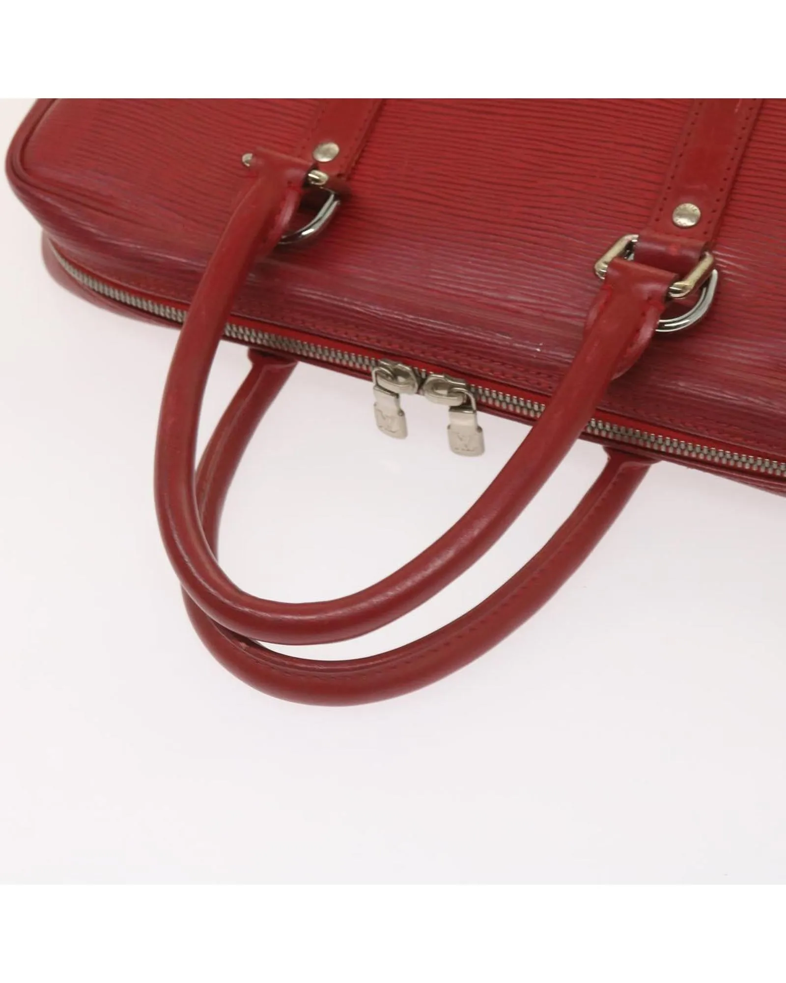 Red Epi Leather Business Bag with Iconic Vivienne Charm