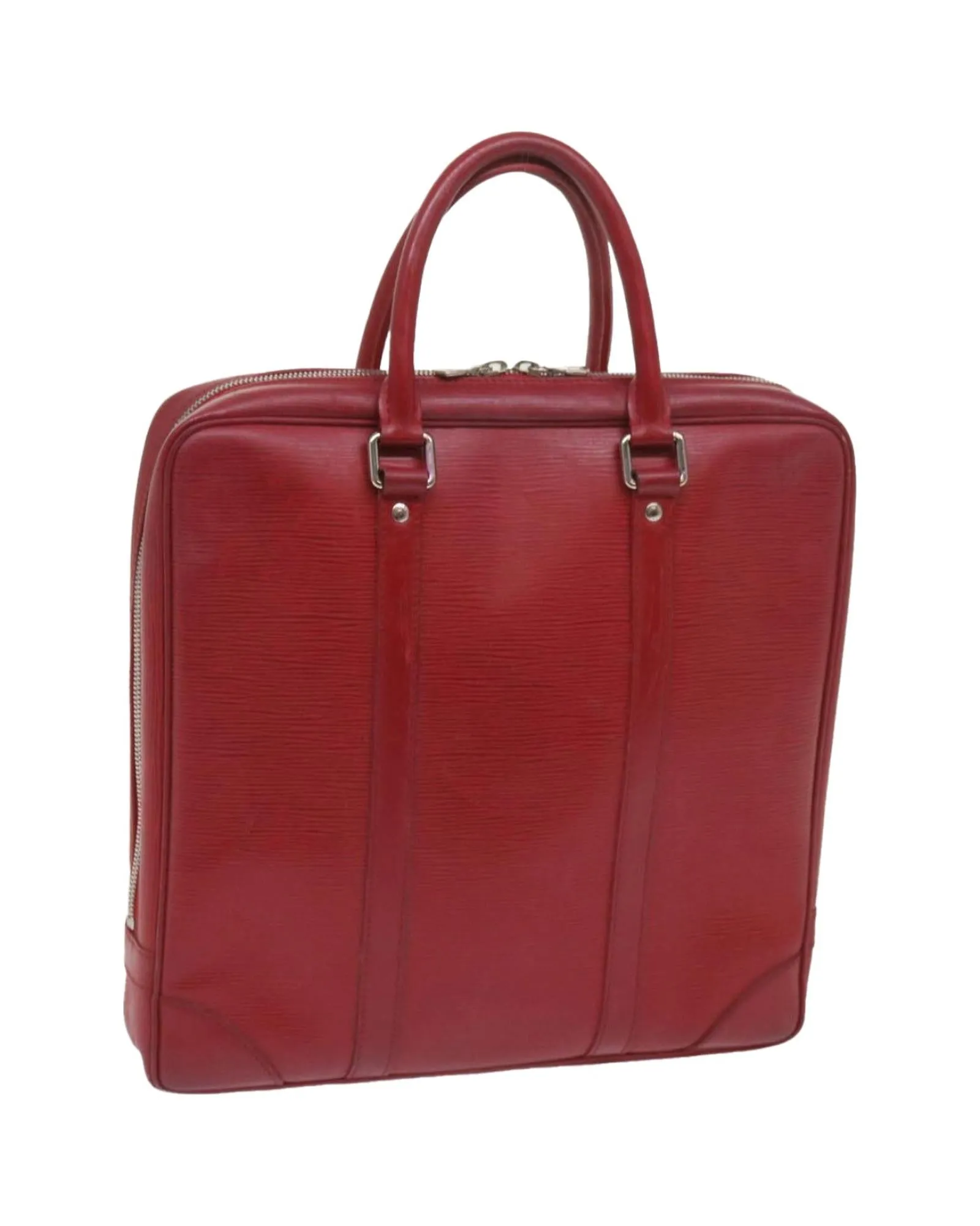 Red Epi Leather Business Bag with Iconic Vivienne Charm