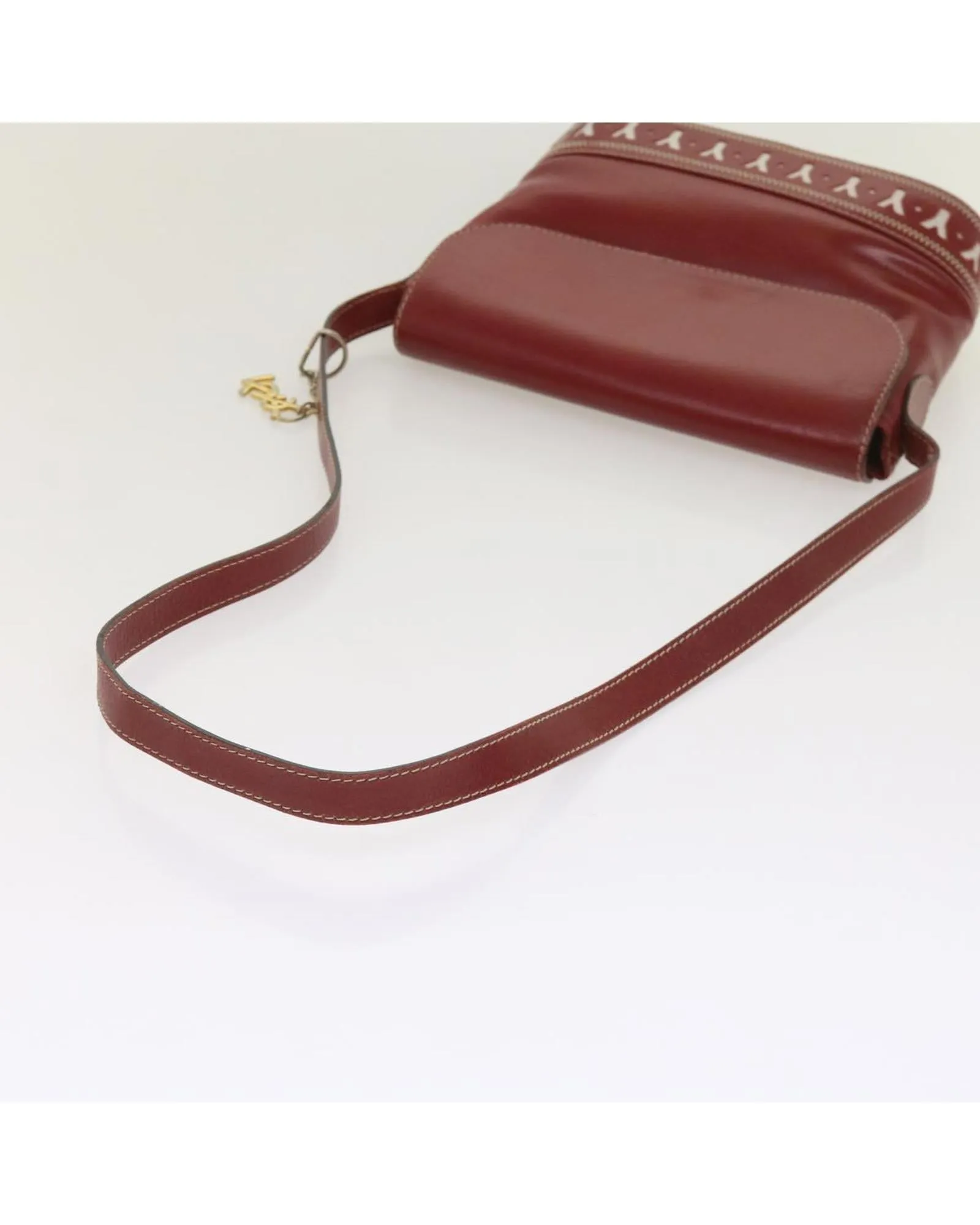 Red Leather Shoulder Bag by Saint Laurent