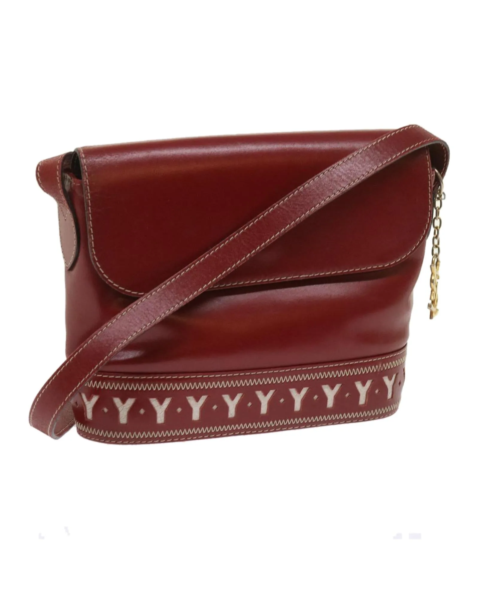 Red Leather Shoulder Bag by Saint Laurent